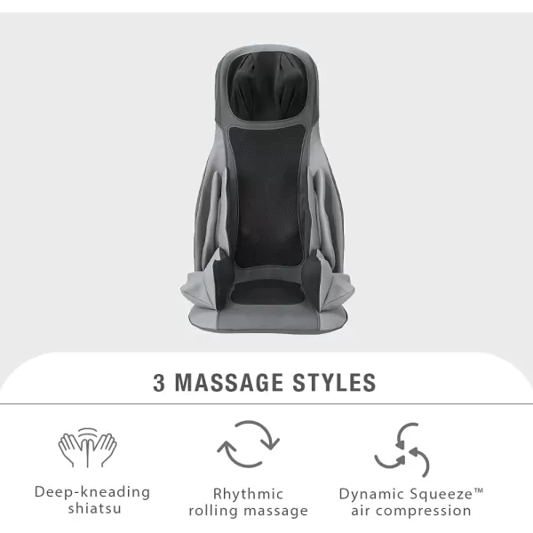 Brookstone C7 Shiatsu Back Shoulder and Neck Massager with Heat  Deep Kneading Rolling Squeezing Air Compression MassageVibration Massage  3 Massage ZonesBrookstone C7 Shiatsu Back Shoulder and Neck Massager with Heat  Deep Kneading Rolling Squeezing Air Compression MassageVibration Massage  3 Massage Zones