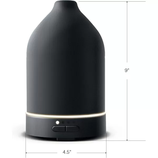 Brookstone Essential Oil Ceramic Diffuser Ripple Ultrasonic Aromatherapy and Relaxation 60ml Oils Diffuser Cool Air Mist Humidifier Relaxing Fragrant Environment for Any Room in Home or OfficeGreen