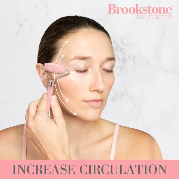 Brookstone Face Roller DualSided Rose Quartz Facial Roller  Skin Care Tool for Facial Massage Gua Sha and RelaxationBrookstone Face Roller DualSided Rose Quartz Facial Roller  Skin Care Tool for Facial Massage Gua Sha and Relaxation