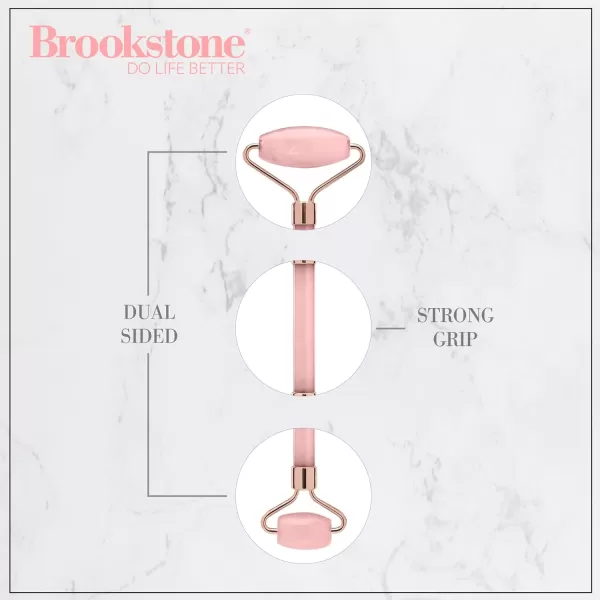 Brookstone Face Roller DualSided Rose Quartz Facial Roller  Skin Care Tool for Facial Massage Gua Sha and RelaxationBrookstone Face Roller DualSided Rose Quartz Facial Roller  Skin Care Tool for Facial Massage Gua Sha and Relaxation