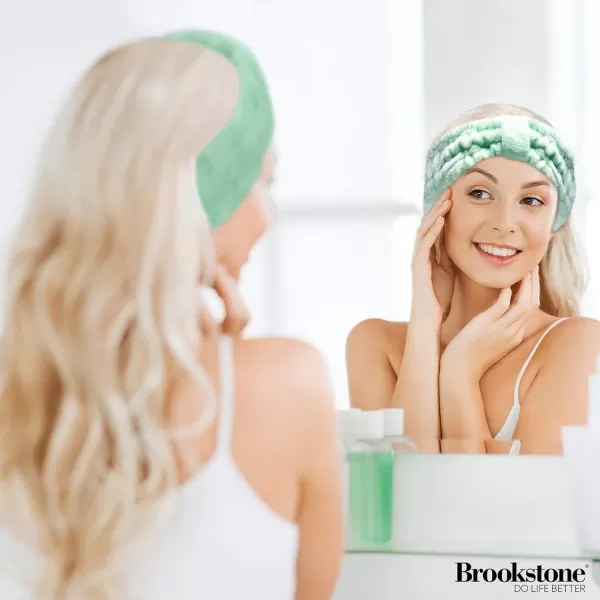 Brookstone Facial Headband  Comfortable Head Band for Skincare Face Washing and Makeup Application MintMint