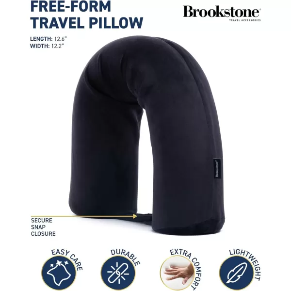 Brookstone FreeForm Memory Foam Twist Travel Pillow Adjustable Roll Pillow for Neck Chin Lumbar and Leg Support BlueBlack