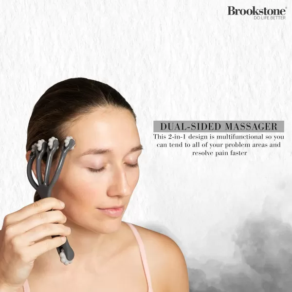 Brookstone Palm Roller Body Massager Medium Roller Massager Tool Handheld Massager CharcoalScalp Massager Grey