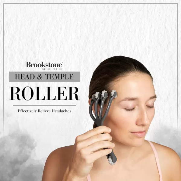 Brookstone Palm Roller Body Massager Medium Roller Massager Tool Handheld Massager CharcoalScalp Massager Grey