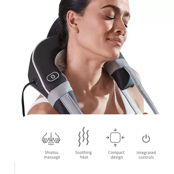 Brookstone Shiatsu Neck Massager Integrated On and Off Button DeepKneading Massage Comfort Flex Handles Control Intensity Deep Kneading for Sore Muscles Soft Foam Easy to Use LightweightBrookstone Shiatsu Neck Massager Integrated On and Off Button DeepKneading Massage Comfort Flex Handles Control Intensity Deep Kneading for Sore Muscles Soft Foam Easy to Use Lightweight