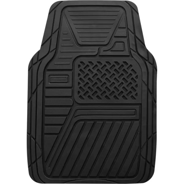 BROOKSTONE BK1287 4 Piece Car Mats All Weather Conditions Anti Slip Materials Durable amp Rugged Surface Universal FitDark Charcoal