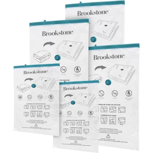 Brookstone BKH1410 Vacuum Bags 5pc Combo SetClearBrookstone BKH1410 Vacuum Bags 5pc Combo SetClear