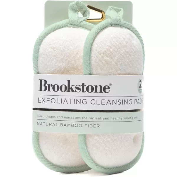 Brookstone Bamboo Body Scrubber 2Pack  Natural Loofah for Exfoliating and Body Wash Ideal Shower and Bath Accessory MintMint