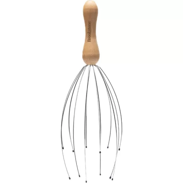 Brookstone Scalp Massager Head Scratcher Massager Whisk Relieve Tension and Stress in Your Head and Scalp BrownOak