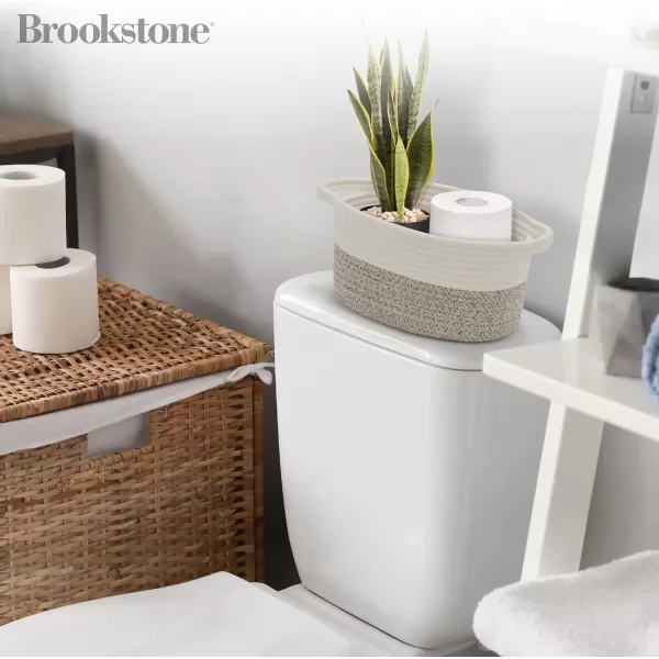 BROOKSTONE 3 Cotton Rope Storage Baskets Woven Bin with Handles Baby Nursery Organizer Suitable for Any Dcor StyleBROOKSTONE 3 Cotton Rope Storage Baskets Woven Bin with Handles Baby Nursery Organizer Suitable for Any Dcor Style