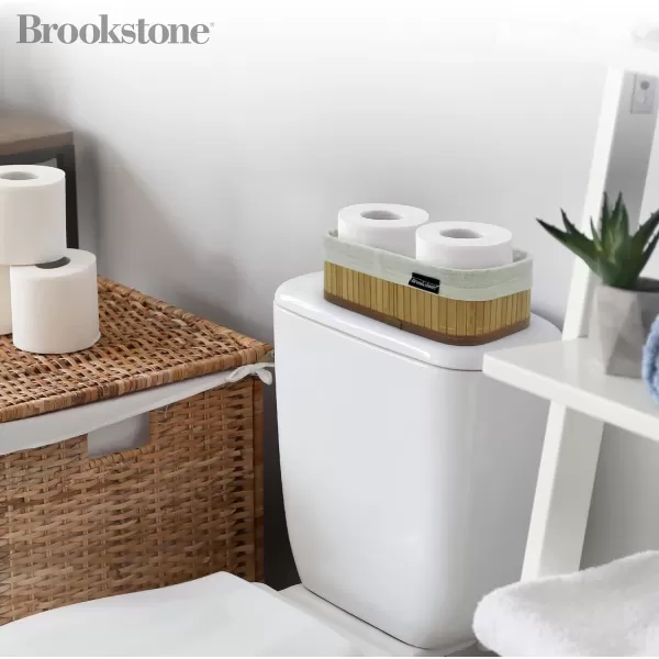 BROOKSTONE 3 PIECE SET Bamboo Storage Basket Boho Organization and Storage Container Decorative Shelf Bin for any Bedroom Over the Vanity Bathroom Accessory Suitable for Any Home Dcor StyleBROOKSTONE 3 PIECE SET Bamboo Storage Basket Boho Organization and Storage Container Decorative Shelf Bin for any Bedroom Over the Vanity Bathroom Accessory Suitable for Any Home Dcor Style