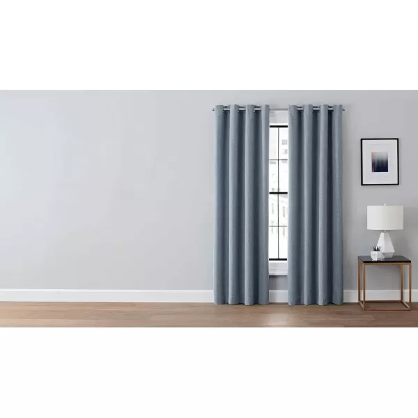 BROOKSTONE Renwick Blackout Thermal Grommet Window Curtains for Bedroom Single Panel 50 x 95 Grey50 in x 108 in Ink