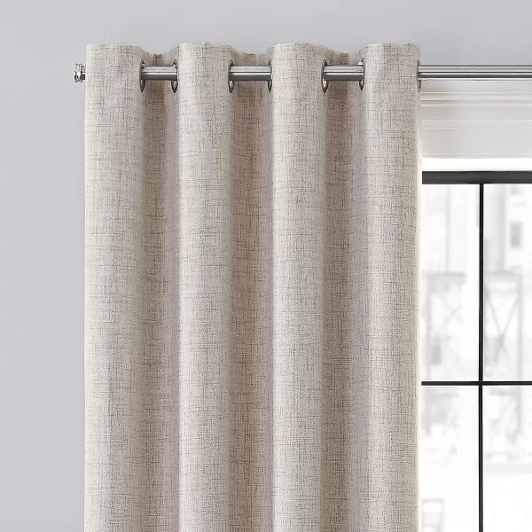 BROOKSTONE Renwick Blackout Thermal Grommet Window Curtains for Bedroom Single Panel 50 x 95 Grey50 in x 108 in Linen