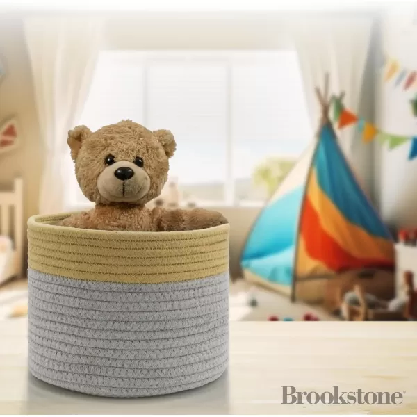 BROOKSTONE Small Cotton Rope Storage Basket Woven Bin with Handles Baby Nursery Organizer Perfectly Sized at 875 X 7 Use in Living RoomBedroom Suitable for Any Dcor StyleBROOKSTONE Small Cotton Rope Storage Basket Woven Bin with Handles Baby Nursery Organizer Perfectly Sized at 875 X 7 Use in Living RoomBedroom Suitable for Any Dcor Style