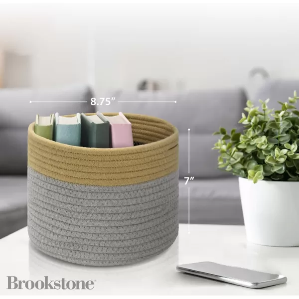 BROOKSTONE Small Cotton Rope Storage Basket Woven Bin with Handles Baby Nursery Organizer Perfectly Sized at 875 X 7 Use in Living RoomBedroom Suitable for Any Dcor StyleBROOKSTONE Small Cotton Rope Storage Basket Woven Bin with Handles Baby Nursery Organizer Perfectly Sized at 875 X 7 Use in Living RoomBedroom Suitable for Any Dcor Style