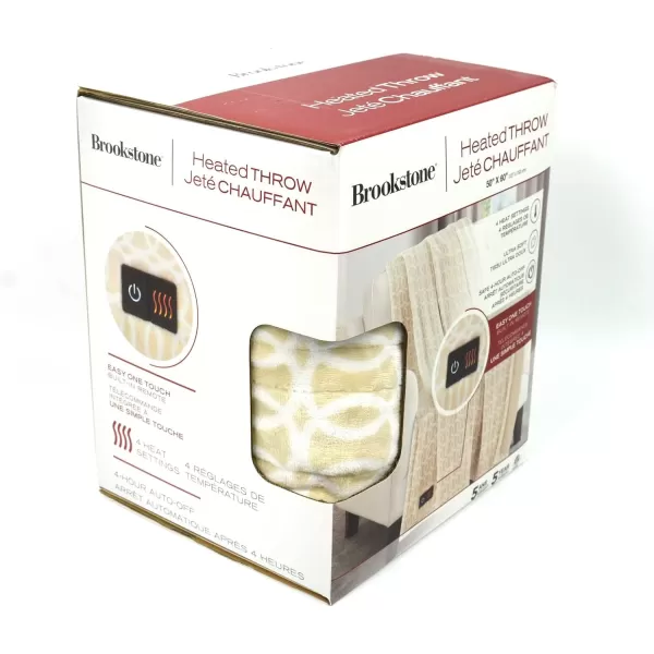 Brookstone 4Heat Setting Luxurious Heated ThrowBlanket 50 x 60 in BeigeBrookstone 4Heat Setting Luxurious Heated ThrowBlanket 50 x 60 in Beige