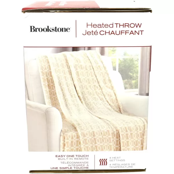 Brookstone 4Heat Setting Luxurious Heated ThrowBlanket 50 x 60 in BeigeBrookstone 4Heat Setting Luxurious Heated ThrowBlanket 50 x 60 in Beige