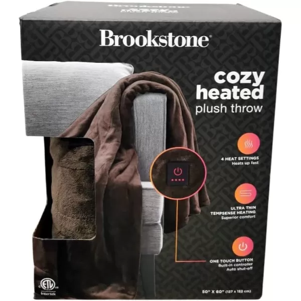 Brookstone 4Heat Setting Luxurious Heated ThrowBlanket 50 x 60 in Chocolate BrownBrookstone 4Heat Setting Luxurious Heated ThrowBlanket 50 x 60 in Chocolate Brown