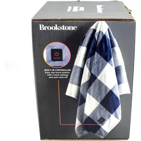 Brookstone 4Heat Setting Luxurious Heated ThrowBlanket 50 x 60 in Navy PlaidBrookstone 4Heat Setting Luxurious Heated ThrowBlanket 50 x 60 in Navy Plaid