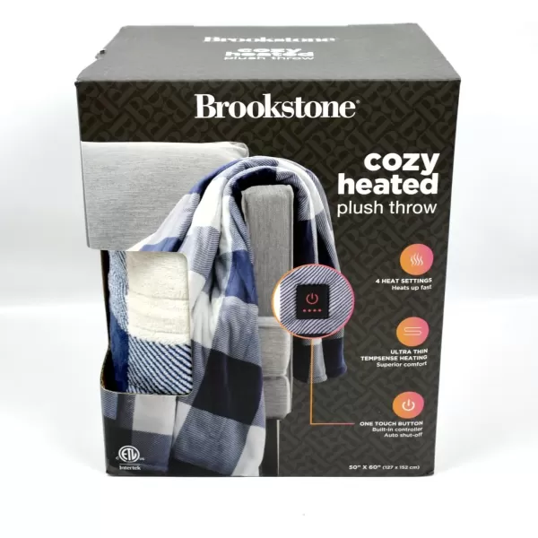 Brookstone 4Heat Setting Luxurious Heated ThrowBlanket 50 x 60 in Navy PlaidBrookstone 4Heat Setting Luxurious Heated ThrowBlanket 50 x 60 in Navy Plaid