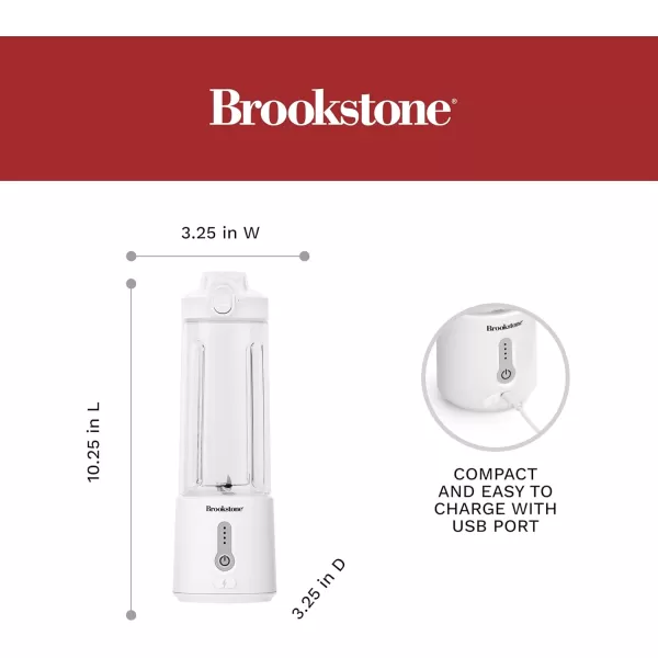 Brookstone 500mL Compact Portable Blender with Additional Lid for OntheGo Convenience  Personal Blender Perfect for Shakes Smoothies Food Prep and Frozen Blending BPAFree BlackWhite