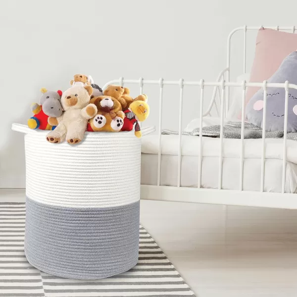 Brookstone Large Cotton Rope Storage Basket Soft Woven Bin with Handles Baby NurseryBlanket Organizer Perfectly Sized at 185 X 16 Use in Living RoomBedroom Suitable for Any Dcor StyleBrookstone Large Cotton Rope Storage Basket Soft Woven Bin with Handles Baby NurseryBlanket Organizer Perfectly Sized at 185 X 16 Use in Living RoomBedroom Suitable for Any Dcor Style
