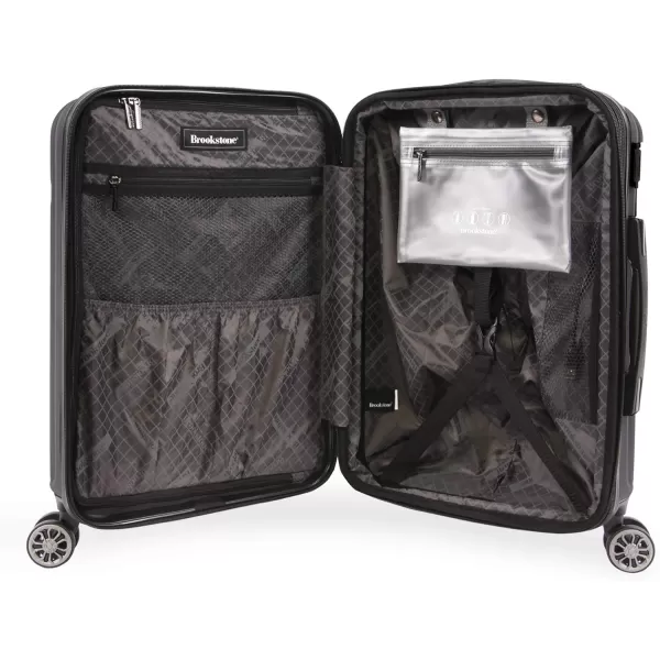 Brookstone Luggage Nelson Spinner Suitcase Black CarryOnBrookstone Luggage Nelson Spinner Suitcase Black CarryOn