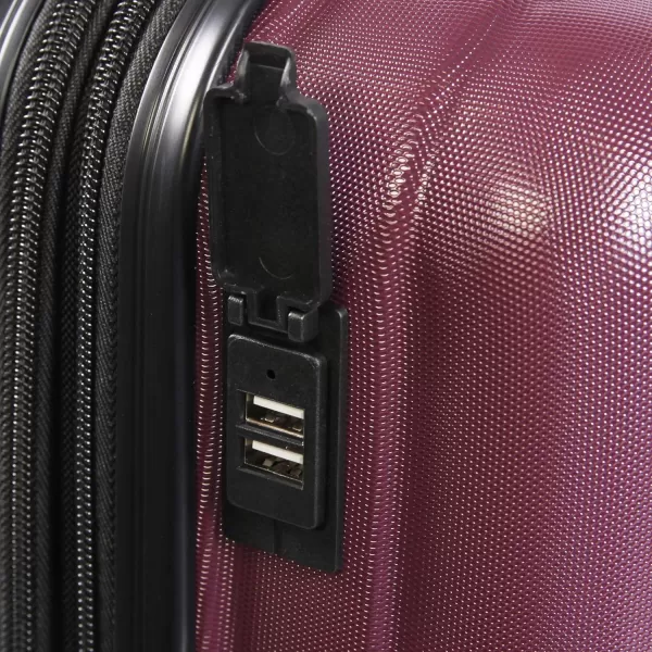 Brookstone Luggage Nelson Spinner Suitcase Plum CarryOnBrookstone Luggage Nelson Spinner Suitcase Plum CarryOn