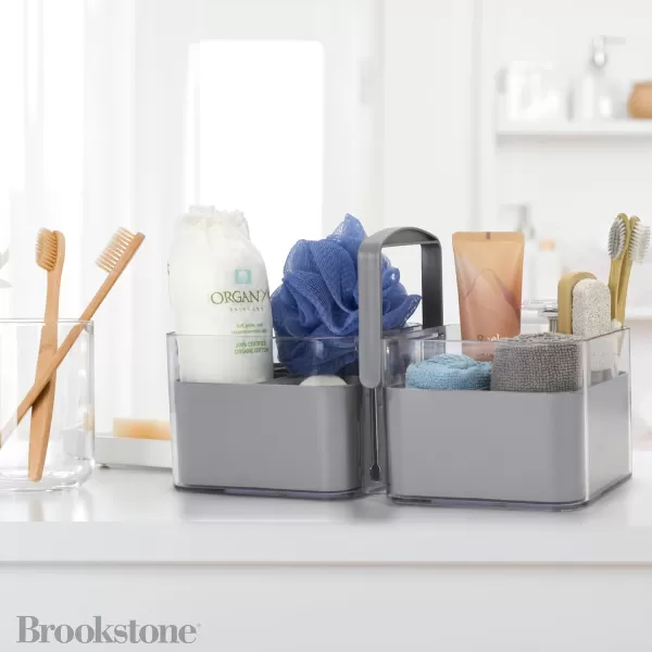 Brookstone Portable Shower Caddy with Handle Bathroom Organizer Basket with Removable Inners Plastic Bath Tote BPA FreeBrookstone Portable Shower Caddy with Handle Bathroom Organizer Basket with Removable Inners Plastic Bath Tote BPA Free