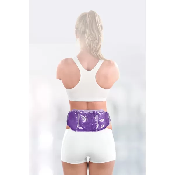 Brookstone Silica Pearl Fabric Back Wrap Hot Pack and Cold Pack Silicone Bead Therapy to Reduce Swelling and Provide Lower Back Pain Relief Reusable One Size Fits Most LavenderLavender