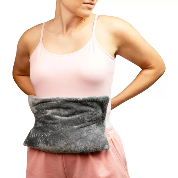 Brookstone TheraSpa Cooling and Warming Deluxe Back Wrap with Adjustable Strap Microwave Heating Pad or Chill in Freezer for a Cold Pack LavenderInfused Glacier GrayBack Wrap  Glacier Gray