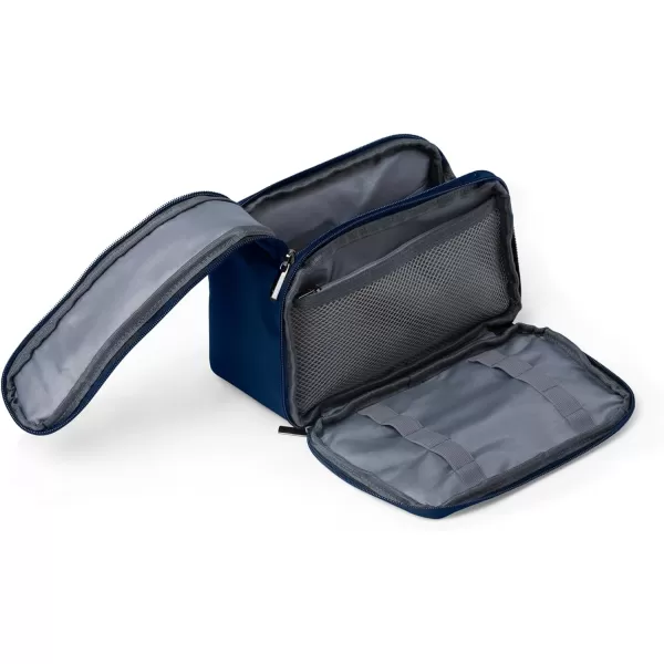 Brookstone Travel Storage Bag  Top Zip Cosmetics and Toiletries Pouch  Accessories Organizer for Vacations Airplanes Trains Buses and Cars BlackBlue