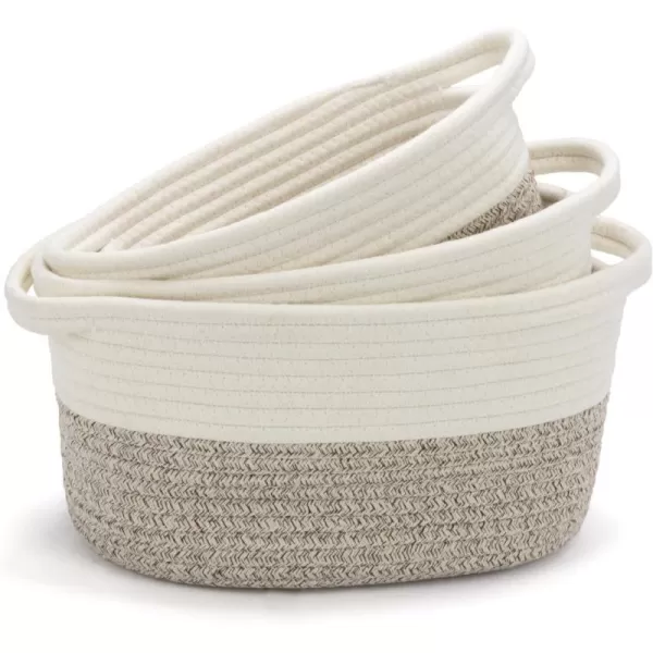 BROOKSTONE 3 Cotton Rope Storage Baskets Woven Bin with Handles Baby Nursery Organizer Suitable for Any Dcor StyleBROOKSTONE 3 Cotton Rope Storage Baskets Woven Bin with Handles Baby Nursery Organizer Suitable for Any Dcor Style