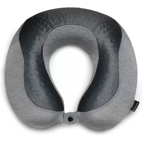 Brookstone Cool Touch Memory Foam Head and Neck Travel Pillow for Vacations Airplanes Trains Buses and Cars Dark GreyDark Grey