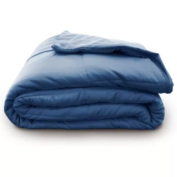 Brookstone Innovations Cooling Weighted Blanket  Machine Washable Removeable Quilted Cooling Zip Off Cover  Measures 48 in X 72 in  12 Pound Weight  Dark BlueDark Blue 120 Pounds