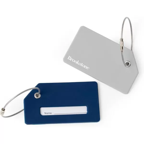 Brookstone Luggage Tag  2 Pack Silicone Travel Suitcase Tag with Name Card  Baggage ID Label with Steel Loop Fastener MulticolorMulticolor