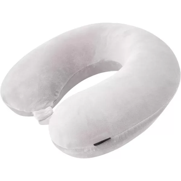 Brookstone Memory Foam Travel Neck Pillow for Vacations Airplanes Trains Buses and Cars BlackGrey One Size