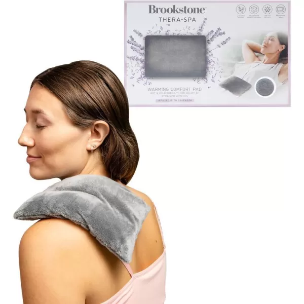 Brookstone TheraSpa Premium Cooling and Warming Comfort Pad Microwave Heating Pad or Chill in Freezer for a Cold Pack LavenderInfused Blush PinkHeating Pad  Glacier Gray