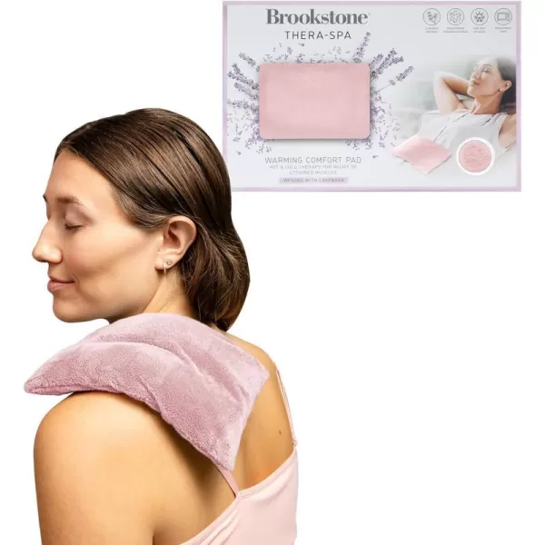 Brookstone TheraSpa Premium Cooling and Warming Comfort Pad Microwave Heating Pad or Chill in Freezer for a Cold Pack LavenderInfused Blush PinkHeating Pad  Blush Pink