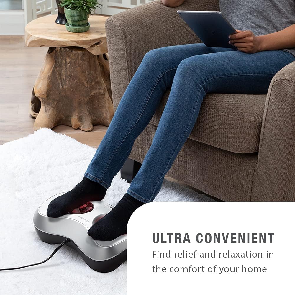 Brookstone Shiatsu Foot Massager with Heat Compact Design ToeTouch Controls Corded Power Supply Deep Kneading for Sore Muscles Multipoint Sensations Soothing Heat LightweightBrookstone Shiatsu Foot Massager with Heat Compact Design ToeTouch Controls Corded Power Supply Deep Kneading for Sore Muscles Multipoint Sensations Soothing Heat Lightweight