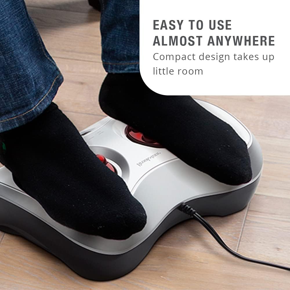 Brookstone Shiatsu Foot Massager with Heat Compact Design ToeTouch Controls Corded Power Supply Deep Kneading for Sore Muscles Multipoint Sensations Soothing Heat LightweightBrookstone Shiatsu Foot Massager with Heat Compact Design ToeTouch Controls Corded Power Supply Deep Kneading for Sore Muscles Multipoint Sensations Soothing Heat Lightweight