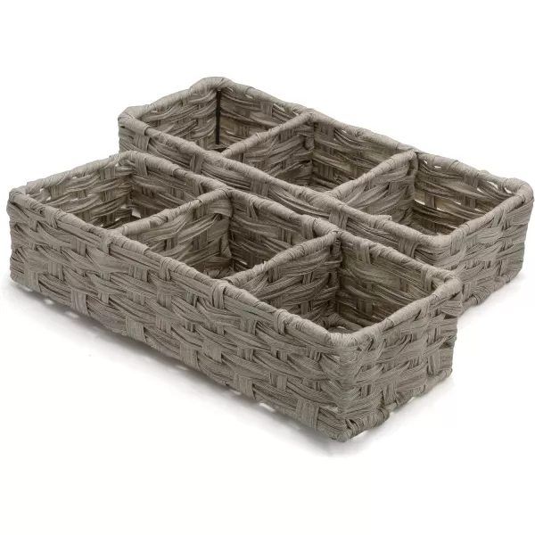 BROOKSTONE 2 PACK SET Wicker Storage Basket Boho Organization and Storage Container Decorative Shelf Bin Over the Toilet Paper Reserve Suitable for Any Home Dcor StyleBROOKSTONE 2 PACK SET Wicker Storage Basket Boho Organization and Storage Container Decorative Shelf Bin Over the Toilet Paper Reserve Suitable for Any Home Dcor Style