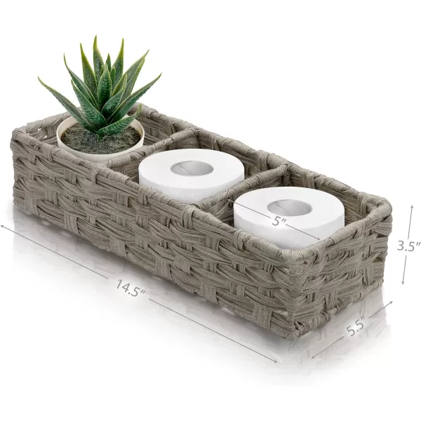 BROOKSTONE 2 PACK SET Wicker Storage Basket Boho Organization and Storage Container Decorative Shelf Bin Over the Toilet Paper Reserve Suitable for Any Home Dcor StyleBROOKSTONE 2 PACK SET Wicker Storage Basket Boho Organization and Storage Container Decorative Shelf Bin Over the Toilet Paper Reserve Suitable for Any Home Dcor Style