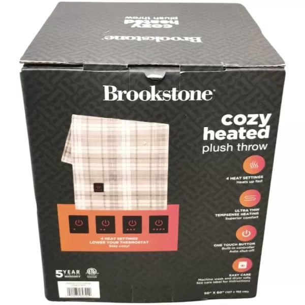 Brookstone 4Heat Setting Luxurious Heated ThrowBlanket 50 x 60 in Oatmeal PlaidBrookstone 4Heat Setting Luxurious Heated ThrowBlanket 50 x 60 in Oatmeal Plaid