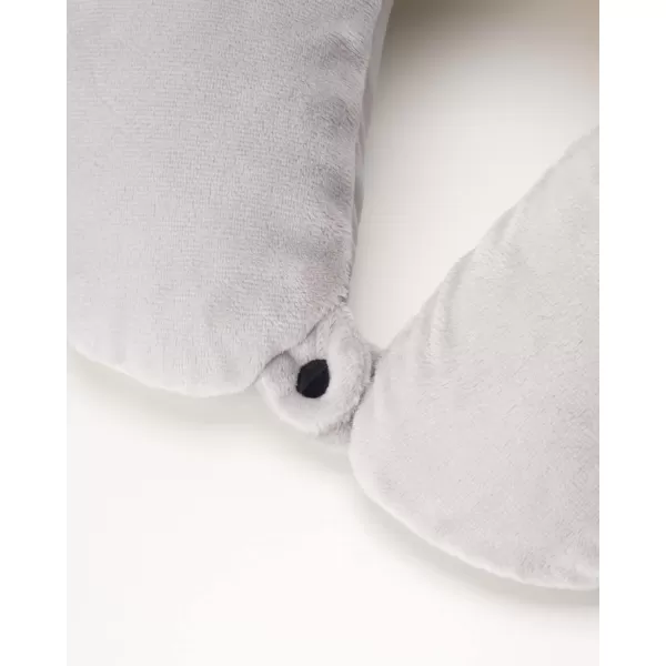 Brookstone Microbead Travel Head and Neck Pillow Lightweight and Plush with Phone or Headphone Pocket BlueGrey One Size