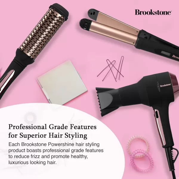 Brookstone Powershine Platinum Micro Hair Dryer  Professional Grade Blow Dryer for Reduced FrizzBlackRose Gold