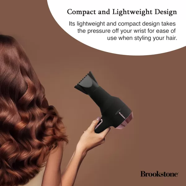 Brookstone Powershine Platinum Micro Hair Dryer  Professional Grade Blow Dryer for Reduced FrizzBlackRose Gold