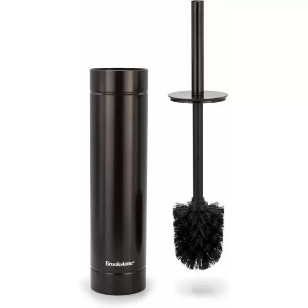 BROOKSTONE BKH1376 Metalic Slim Toilet Brush with Holder Deep Bowl Cleaning Long Handle Splash Protective Disc Stylish Modern Design Leakproof Inner Container Space Saving DesignBROOKSTONE BKH1376 Metalic Slim Toilet Brush with Holder Deep Bowl Cleaning Long Handle Splash Protective Disc Stylish Modern Design Leakproof Inner Container Space Saving Design