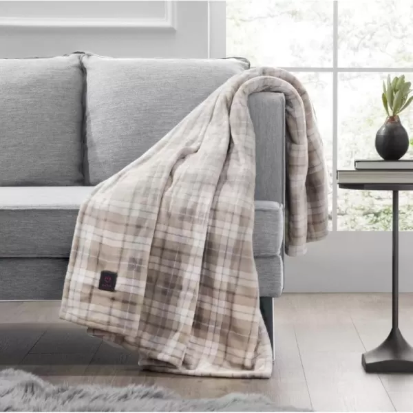 Brookstone 4Heat Setting Luxurious Heated ThrowBlanket 50 x 60 in Oatmeal PlaidBrookstone 4Heat Setting Luxurious Heated ThrowBlanket 50 x 60 in Oatmeal Plaid