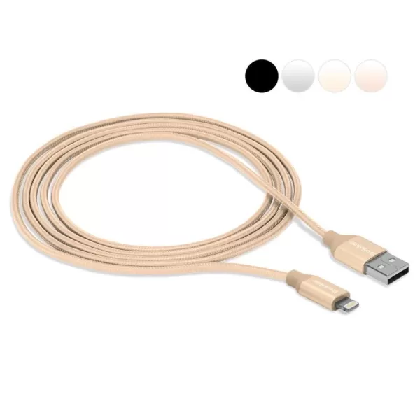 Brookstone Lightning to USBA Charging Cable 6 or 10 Feet MFi Certified Nylon Braided iPhone SE1111 Pro11 Pro MaxXSXS MaxXRX88 Plus77 Plus6iPad AirAirpods 10 Ft GoldBrookstone Lightning to USBA Charging Cable 6 or 10 Feet MFi Certified Nylon Braided iPhone SE1111 Pro11 Pro MaxXSXS MaxXRX88 Plus77 Plus6iPad AirAirpods 10 Ft Gold